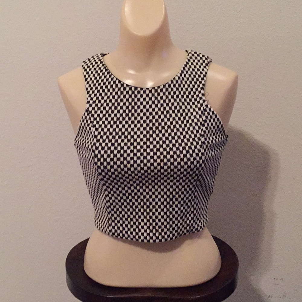 Black and White checkered crop top